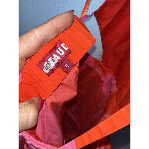 Staud Red Pink Tropical Hawaiian Floral Halter Open Back Romper Womens US 0 (W) - Picture 6 of 6